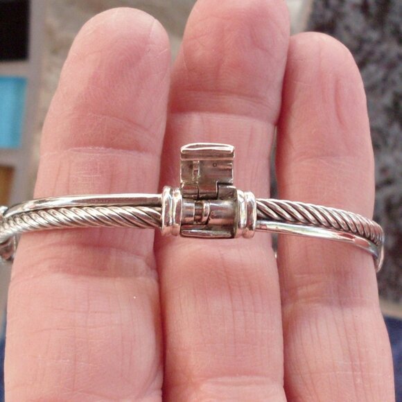 Rare & Retired - David Yurman Diamond Crossover Bracelet - 925 Sterling - Size S - Picture 6 of 14